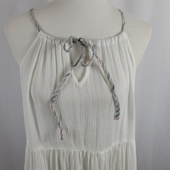 Doe & Rae Sleeveless Blouse Top Size Small White with Gray Stripe Hem NEW - Picture 7 of 16